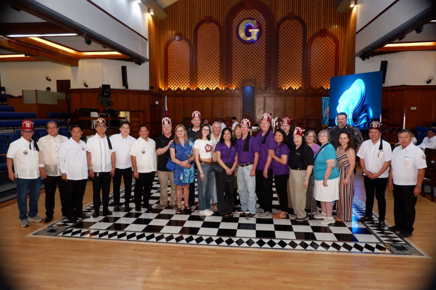 Bektash Shrine Temple, Potentate Ill. Keeny Thoroughgood and several Divan with their ladies